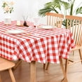 thumbnail image 1 of Farmhouse Oval Checkered Tablecloth Red and White Gingham Table Cloth Buffalo Plaid Fabric Table Cover for Dining Room Kitchen Party Table Decor 60x84 Inch, 1 of 6