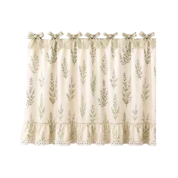 Farmhouse Oven Cover with Lace Trim – Decorative Stove Top Dust Cover for Electric/Gas Range, Rustic Kitchen Appliance Scarf Valance, Machine Washable Polyester