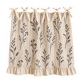 thumbnail image 1 of Farmhouse Oven Curtain with Ties & Ruffle Trim Black Botanical Pattern Cozy Stove Skirt for Cabinet Seasonal & Everyday Kitchen Decor, 1 of 4
