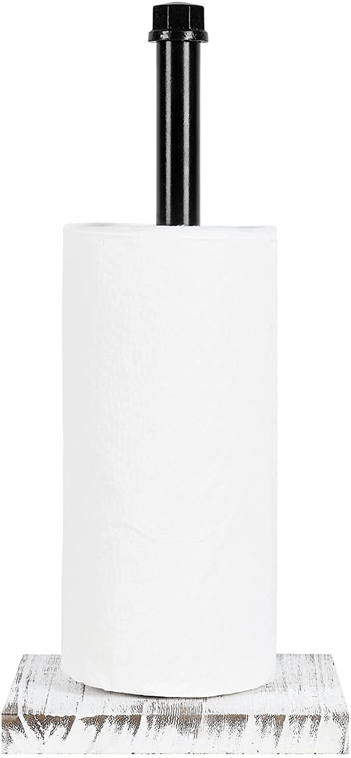 White Farmhouse Paper Towel Holder