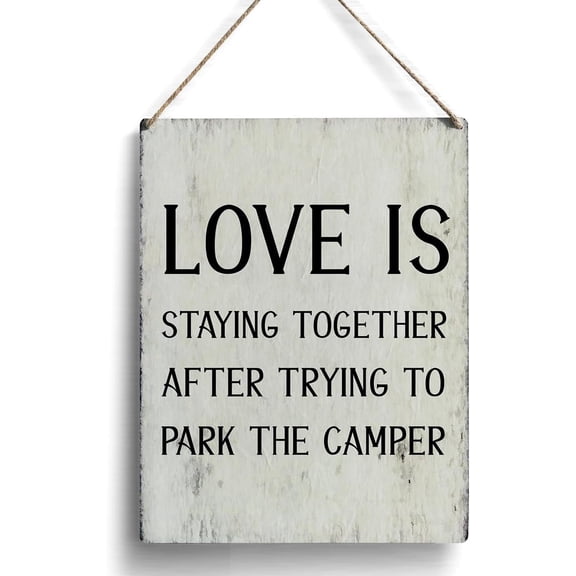 Farmhouse Park the Camper Wooden Sign Artwork, Camping Wood Sign Wall Art Hanging Sign Home Outdoor Decor 8x10 Inch