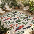 thumbnail image 1 of Farmhouse Parrots Outdoor Rug for Patio/Deck/Porch, Non-Slip Large Area Rug 4 x 6 Ft, Spring Summer Botanical Leaves Burlap Indoor Outdoor Rugs Washable Area Rugs, Camping Rug Carpet Runner, 1 of 8