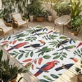 thumbnail image 1 of Farmhouse Parrots Outdoor Rug for Patio/Deck/Porch, Non-Slip Large Area Rug 5 x 7 Ft, Spring Summer Botanical Leaf Watercolor Indoor Outdoor Rugs Washable Area Rugs, Camping Rug Carpet Runner, 1 of 8