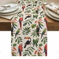 thumbnail image 1 of Farmhouse Parrots Table Runner - 72 Inch Long, Kitchen Dining Table Runner Dresser Scarves, Spring Summer Botanical Leaves Burlap Farmhouse Decor for Coffee Tables Wedding Party Banquet, 1 of 8