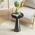 thumbnail image 1 of Farmhouse Pedestal Small End Table Round Martini Table Wood Plant Stand Rustic Drink Table for Small Space Living Room, Bedroom, Black, 1 of 15