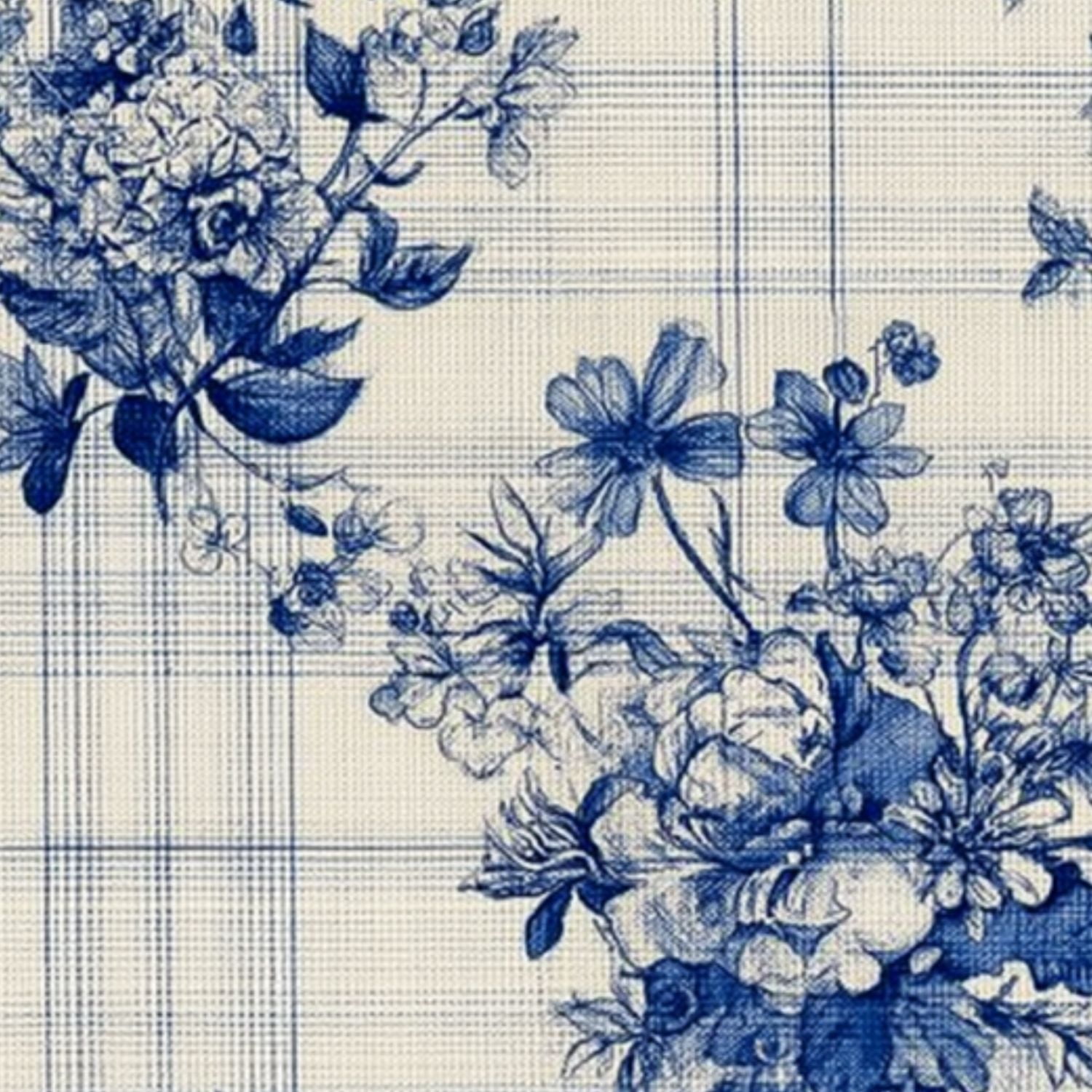 Farmhouse Peel and Stick Wallpaper 17.7in x 9.8ft Blue Floral Roses Wildflowers Contact Paper Vinyl Self-Adhesive Removable Wall Paper for Bedroom Kitchen Cabinet Renter Friendly