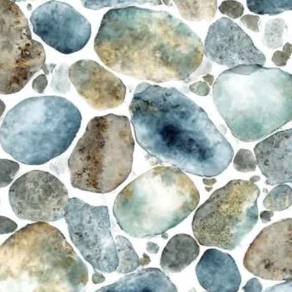 Farmhouse Peel and Stick Wallpaper 17.7in x 9.8ft Watercolor Pebble Stones Earthy Tones Blue Beige Hues Contact Paper Vinyl Self-Adhesive Removable Wall Paper for Bedroom Renter Friendly