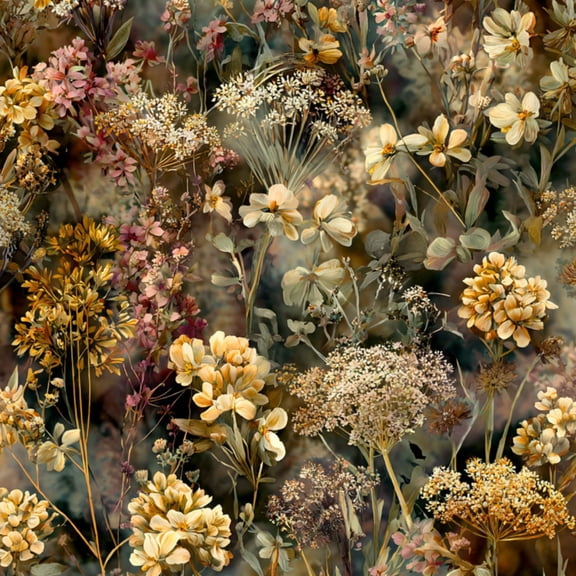 Farmhouse Peel and Stick Wallpaper Vintage Prairie Wildflower Art Print Warm Earthy Tones Wall Mural 17.7in x 9.8ft Self Adhesive Removable Boho Botanical Wall Paper for Bedroom Shlef Cabinet