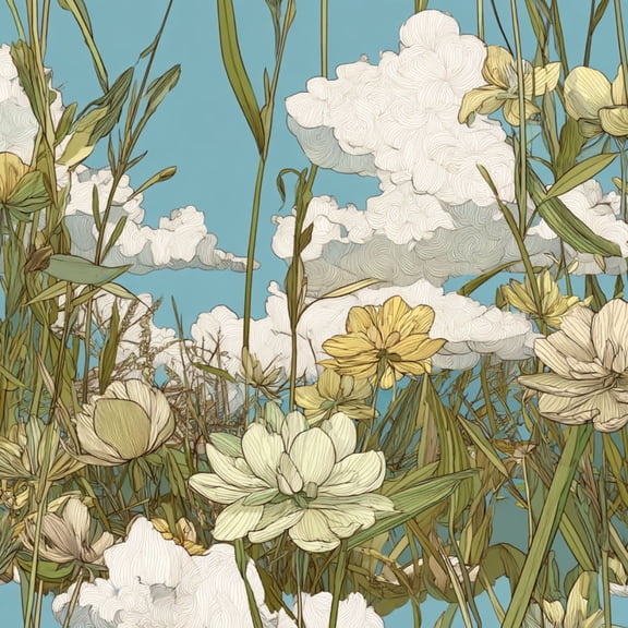 Farmhouse Peel and Stick Wallpaper Vintage Wildflower Meadow Botanical Art Print Wall Mural 23.6in x 9.8ft Self Adhesive Removable Boho Botanical Wall Paper for Bedroom Shlef Cabinet Décor