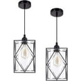 thumbnail image 1 of Farmhouse Pendant Light Fixtures, Set of 2 Black Farmhouse Hanging Chandelier Lights with Glass Shade, Mini Industrial Ceiling Lamp for Kitchen Island Dining Room Over Sink Hallway Bedroom, 1 of 9