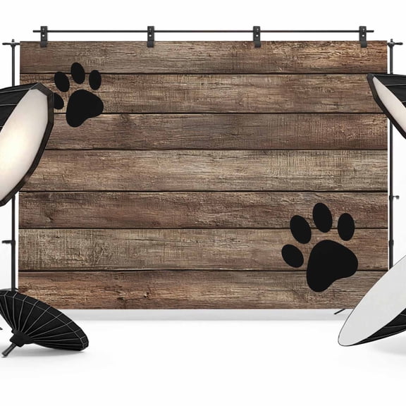 Farmhouse Photography Backdrop 7x5FT, Cute Animal Claws Brown Retro Distressed Wood Grain Photo Backdrops, Background for Photography Studio Photo Studio Background, Back Drop for Photoshoot