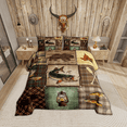 thumbnail image 1 of Farmhouse Pike Fish Comforter Set Men,Hunting Fishing Bedding Set Queen,Rustic Lake Paddle Bedding Comforter Sets,Cabin Lodge Plaid Patchwork Duvet Insert with 2 Pillowcases Bedroom Decor, 1 of 5