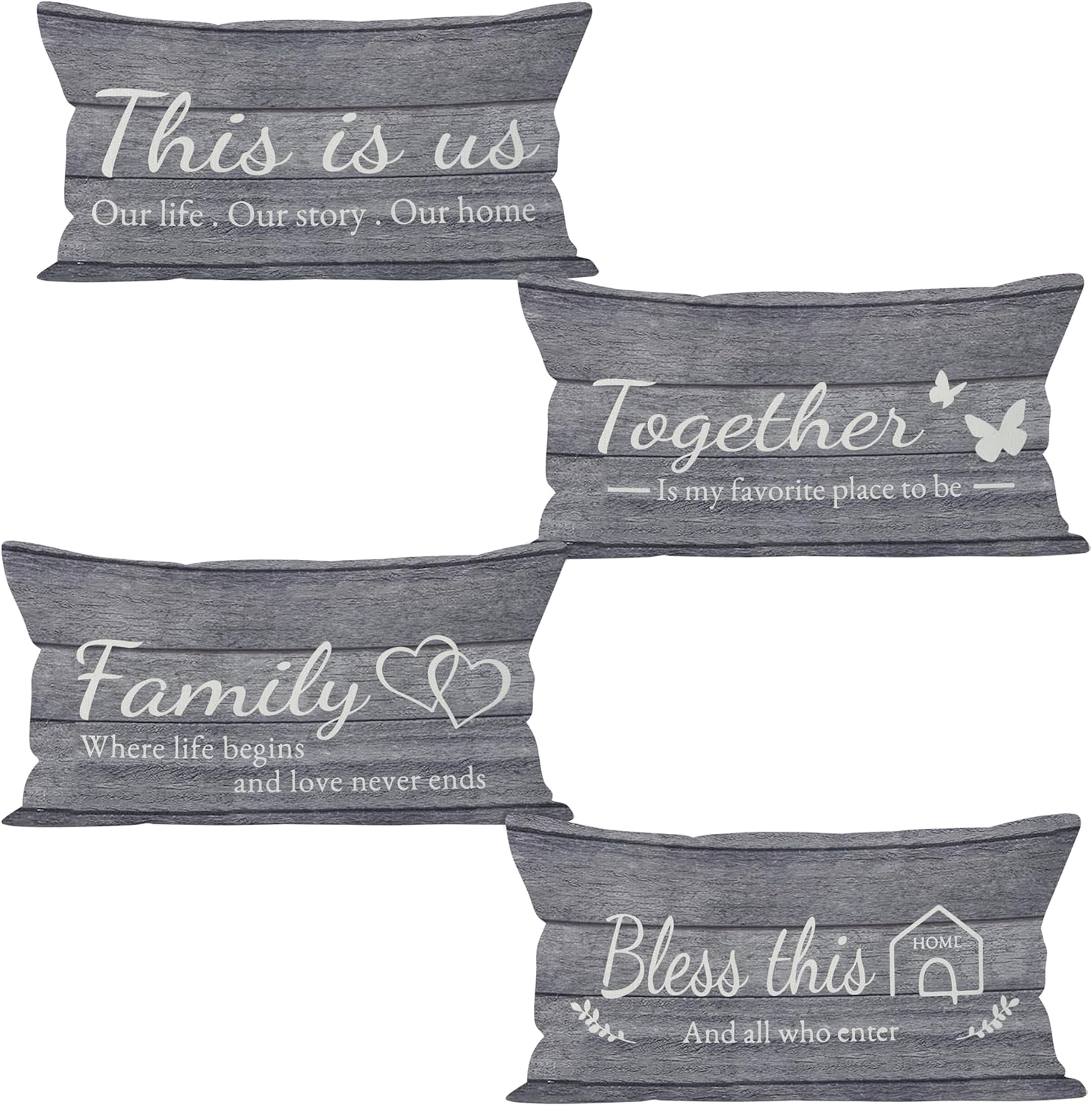 Farmhouse Pillow Covers 12x20，Home Sweet Home Pillow Covers for Sofa