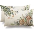thumbnail image 1 of Farmhouse Pillow Covers 12x20 Inch Set of 2 Spring Eucalyptus Leaves House Decorative White Throw Pillows Farmhouse Pillowcase Decor for Outdoor Couch Chair Home Couch, 1 of 1