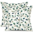 thumbnail image 1 of Farmhouse Pillow Covers 18x18 Inch Set of 2 Eucalyptus Leaves Decorative White Throw Pillows Farmhouse Pillowcase Decor for Outdoor Couch Chair Home Couch 67, 1 of 6