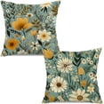 thumbnail image 1 of Farmhouse Pillow Covers 18x18 Inch Set of 2, Summer Decorative Floral Throw Pillows Farmhouse Linen Floral Pillow Case for Sofa Bedroom Living Room Indoor Outdoor, 1 of 6