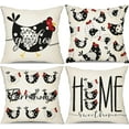 thumbnail image 1 of Farmhouse Pillow Covers 18x18 Set of 4 Farm Rooster Animal Decorations White Pillow Covers, Linen Cushion Case Gifts for Home Decor for Couch Bed Sofa 178, 1 of 6
