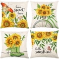 thumbnail image 1 of Farmhouse Pillow Covers 18x18 Set of 4 Spring Summer Pillow Covers Sunflower Floral Decorative Throw Cushion Cases for Sofa Couch Living Room Outdoor¡­, 1 of 6