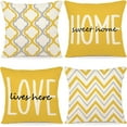 thumbnail image 1 of Farmhouse Pillow Covers 18x18 Set of 4 Throw Pillow Covers Rustic Linen Decorative Pillows Square Cushion Covers for Couch Sofa Bedroom Home Decor, 1 of 6