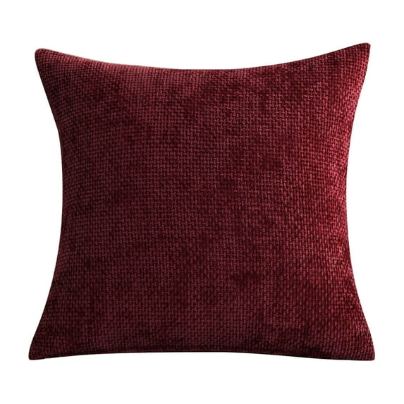 Farmhouse Pillow Covers 18x18 - Soft Chenille Decorative Couch Throw Covers, Square Accent Pillowcases for Sofa Bedroom Living Room, Neutral Boho Home Decor