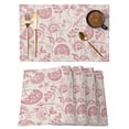 thumbnail image 1 of Farmhouse Pink Floral Placemats Set of 12, Linen Boho Flower Rustic Country Non-Slip Place Mats Washable Table Mats for Kitchen Dining Table Decorations Indoor/Outdoor, 1 of 9