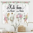 thumbnail image 1 of Farmhouse Pink Kitchen Curtains 27.5Wx36H Inch Rod Pocket Rustic Floral Curtains for Kitchen Spring Country Wooden Flower Art Printed Funny Quotes Window Drapes Treatment Fabric 2 Panels, 1 of 5