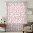 thumbnail image 1 of Farmhouse Pink Sheer Curtains 63 Inches Long, Vintage Flower Leaf Botanical Plant Light Filering Curtains, Breathable Simi Curtain Privacy Drapes for Living Room Bedroom Lightweight Window Treatment, 1 of 9