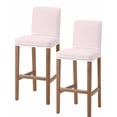 thumbnail image 1 of Farmhouse Pink White Striped Bar Stool Covers Set of 2, Modern Stripes Stretch Washable Bar Chair Covers with Backs, Removable Pub Counter Height Chair Cover for Kitchen Dining Room Cafe, 1 of 7