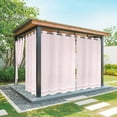 thumbnail image 1 of Farmhouse Pink White Striped Outdoor Curtains for Patio Waterproof, Windproof Privacy Curtains with Weighted Bottom, Modern Stripes Outside Drapes for Picnic Garage Backyard Cabana 54"x84" 2 Panel, 1 of 8