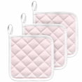 thumbnail image 1 of Farmhouse Pink White Striped Pot Holders for Kitchen Heatproof Potholder, 3 Pack Modern Stripes Hot Pads Multipurpose Oven Pads Cloth Potholders Trivet for Cooking Baking, 1 of 8