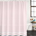 thumbnail image 1 of Farmhouse Pink White Striped Waterproof Shower Curtain, Large 72"x78" Washable Polyester Fabric Shower Curtains for Bathroom, Modern Stripes Decorative Bathtub Curtain Sets with Hooks, 1 of 9
