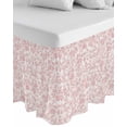 thumbnail image 1 of Farmhouse Pink Wrap Around Bed Skirts for California King Bed 18" Drop,Bed Skirt with Adjustable Elastic Belt Dust Ruffle Bed Valance for Bedroom Vintage Flower Leaf Botanical Plant Bed Frame Cover, 1 of 7