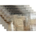 thumbnail image 1 of Farmhouse Placemats Set of 4 Modern Abstract White Brown Art Painting Linen Washable Place Mats Rectangle Cloth Table Mat for Party Kitchen Dining Decoration Indoor Outdoor, 12x18 inch, 1 of 5
