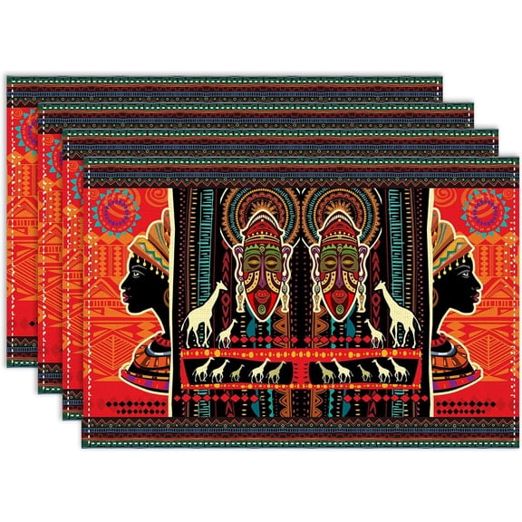 Farmhouse Placemats Set of 4, Rustic Country Barn Cottage Buffalo Plaid Wooden Plank Fence Heat Resistant Place Mats for Dining Kitchen Party Holiday Decor 12x18 Inch