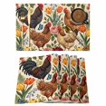 thumbnail image 1 of Farmhouse Placemats Set of 8, Watercolor Hen Chicken Spring Flowers Farm Butterfly Non-Slip Place Mats Washable Table Mats for Kitchen Dining Table Decorations Indoor/Outdoor, 1 of 9
