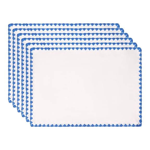 Farmhouse Placemats Set of 4 Linen Placemats for Dining Table Decor Indoor Washable Kitchen Table Mat Blue 17.7*12.6inch