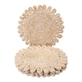 thumbnail image 1 of Farmhouse Placemats Set of 4 Round Placemats for Dining Table Decor Indoor Outdoor Washable Kitchen Table Mat Wipe Clean Oatmeal Ash 15x15inch, 1 of 5