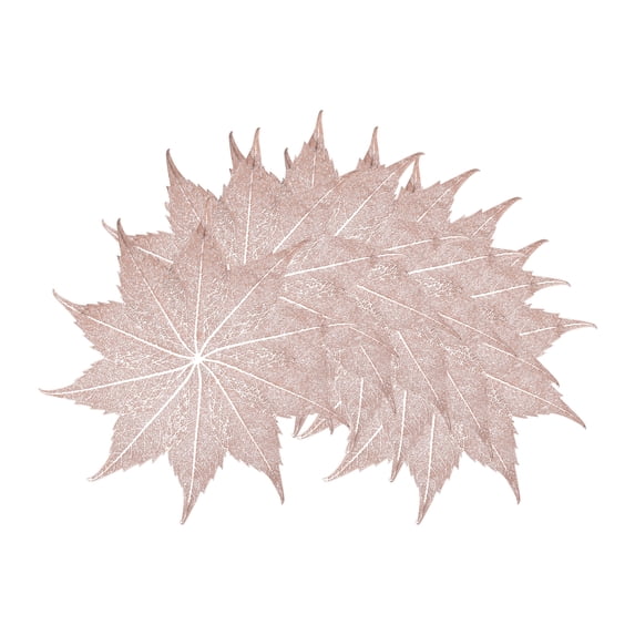 Farmhouse Placemats Set of 6 Leaf Shape Placemats for Dining Table Decor Indoor Washable Kitchen Table Mat Rose Gold 15*15inch