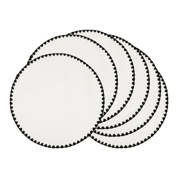 Farmhouse Placemats Set of 6 Placemats for Dining Table Decor Indoor Washable Kitchen Table Mat Black Line 15inch