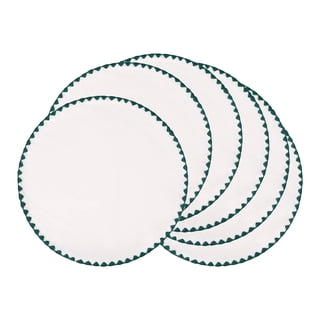 Farmhouse Placemats Set of 6 Placemats for Dining Table Decor Indoor Washable Kitchen Table Mat Green Line 15inch