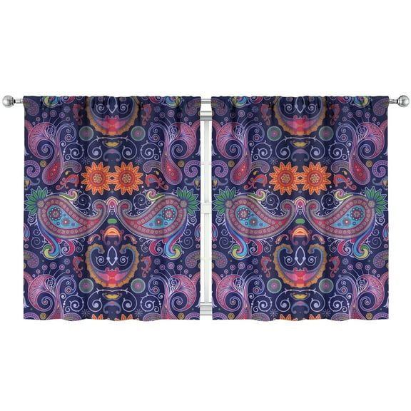 Farmhouse Plaid 2-Piece Window Panels - Rustic Style 52x63 Inch Rod Pocket Curtains, Light & Privacy Control