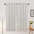 thumbnail image 1 of Farmhouse Plaid Curtain Valance, Rod Pocket Thicken Boho Linen Small Valance Curtain, 1 of 9