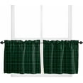 thumbnail image 1 of Farmhouse Plaid, Kitchen Curtain 24 Inch Length Small Short Cafe Tiers Curtains Drape, 2 Panels Window Treatment Rod Pocket Drapery Panels Curtains, St. Patrick''s Day Buffalo Checkered Green 27.5x24, 1 of 5