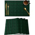 thumbnail image 1 of Farmhouse Plaid Placemats Set of 6,Washable Woven Burlap Cloth Fabric Placemat for Square/Rectangle/Round/Oval Dining Table,Easy Clean Place Mats St. Patrick''s Day Buffalo Checkered Green, 1 of 6