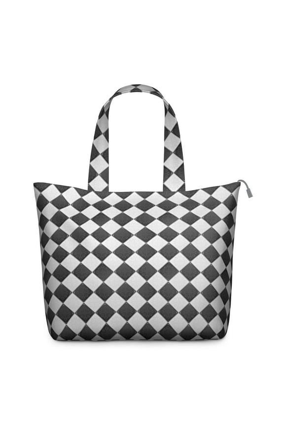 Farmhouse Plaid Weekender Bag Rustic Plaid Travel Tote with Vintage Checkered Design Finish, Geometric Pattern for Weekend Use