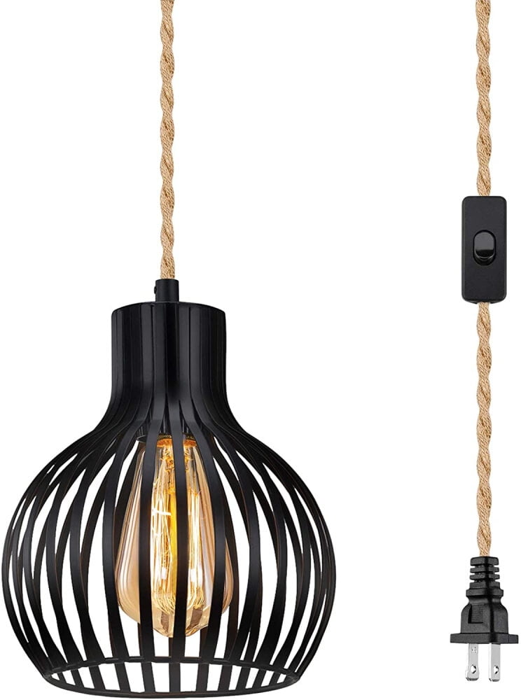 Farmhouse Plug in Pendant Light 13 ft Hanging Lamp Kit with On/Off