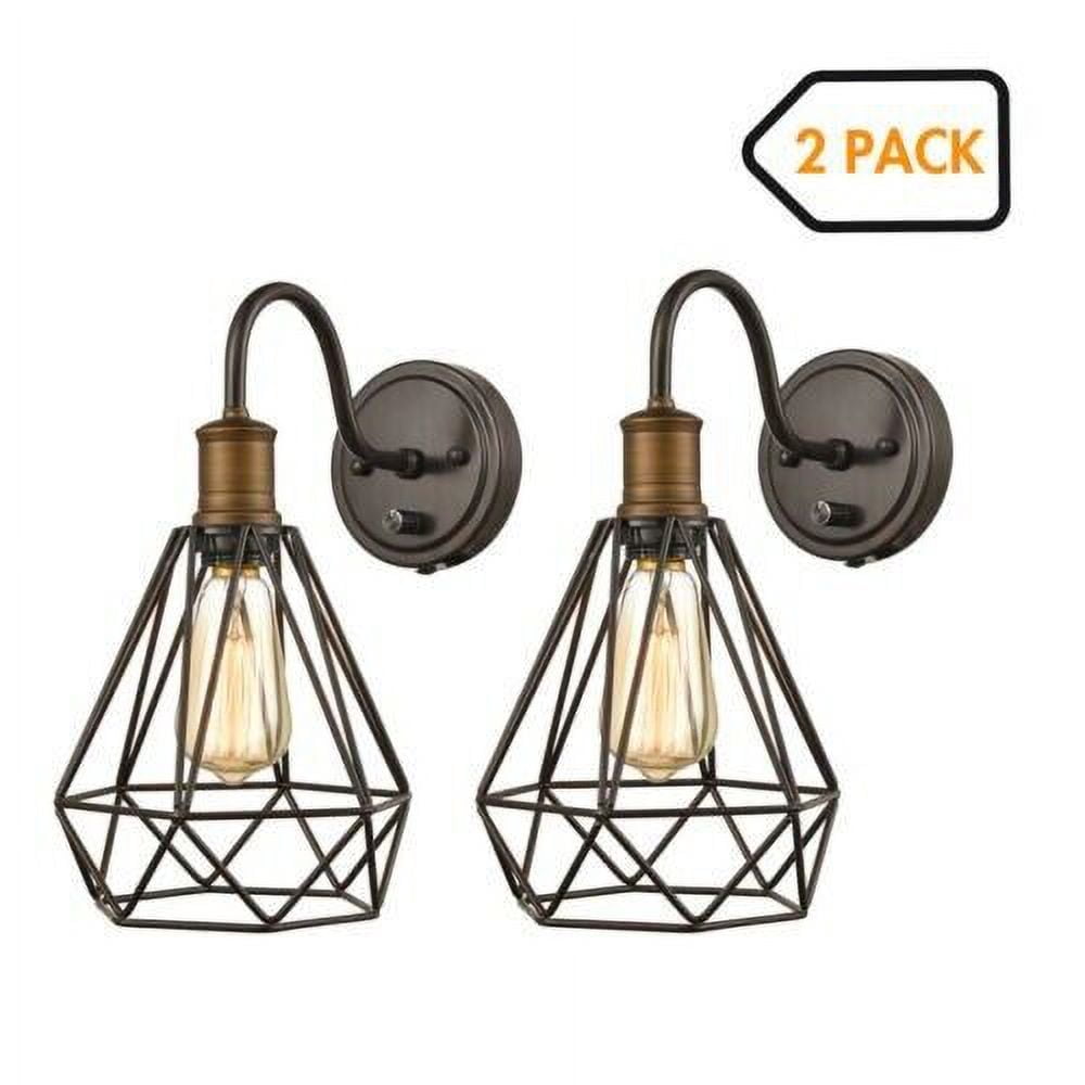 Barn Light Antique Bronze Industrial Wall Sconce Set