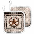 thumbnail image 1 of Farmhouse Pot Holders for Kitchen Heatproof Potholder, 2 Pack Country Star Berry Plaid Lodge Grey Brown Hot Pads Multipurpose Oven Pads Cloth Potholders Trivet for Cooking and Baking, 1 of 8