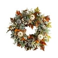 thumbnail image 1 of Farmhouse Pumpkin Wreath for Front Door - 24" Artificial Fall Decor with Berry Vines, Thanksgiving Harvest Decoration All Season Indoor Outdoor Welcome, 1 of 8