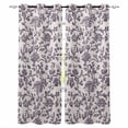 thumbnail image 1 of Farmhouse Purple Blackout Curtains for Bedroom/Living Room, Thermal Insulated Kitchen Curtains, Vintage Flower Leaf Botanical Plant Grommet Darkening Window Treatment Drapes 52"x84"x2, 1 of 8